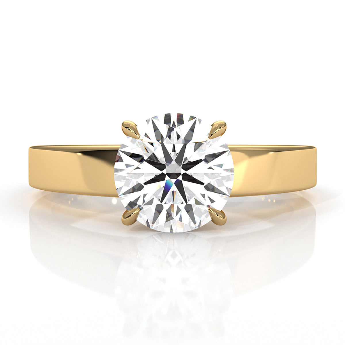 3.5mm Cathedral Style Flat Edge Solitaire Lab Grown Diamond IGI Certified Engagement Ring 4g Setting 1.00 Ctw.